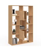Bibliothèque Faustine 11 compartiments bois - 90x30x143 cm