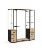 Iris Doppelsäulen-Ankleideraum aus Holz/Schwarz - 140x40x167 cm