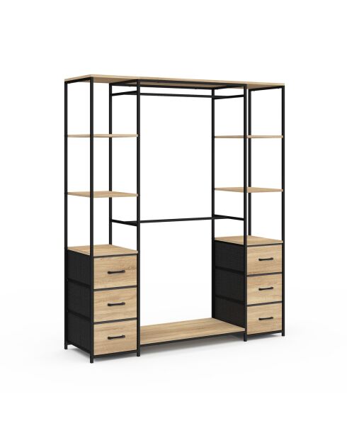 Iris Doppelsäulen-Ankleideraum aus Holz/Schwarz - 140x40x167 cm