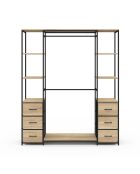 Iris Doppelsäulen-Ankleideraum aus Holz/Schwarz - 140x40x167 cm