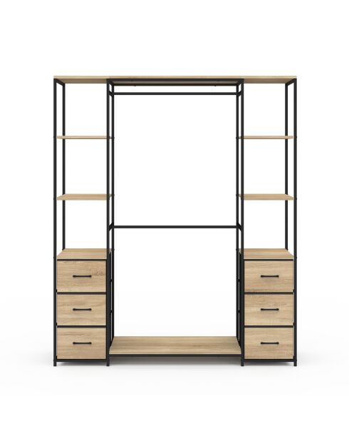 Iris Doppelsäulen-Ankleideraum aus Holz/Schwarz - 140x40x167 cm