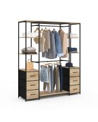 Iris Doppelsäulen-Ankleideraum aus Holz/Schwarz - 140x40x167 cm