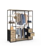 Iris Doppelsäulen-Ankleideraum aus Holz/Schwarz - 140x40x167 cm