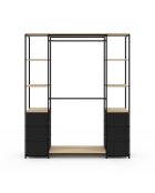 Iris Doppelsäulen-Ankleideraum aus Holz/Schwarz - 140x40x167 cm