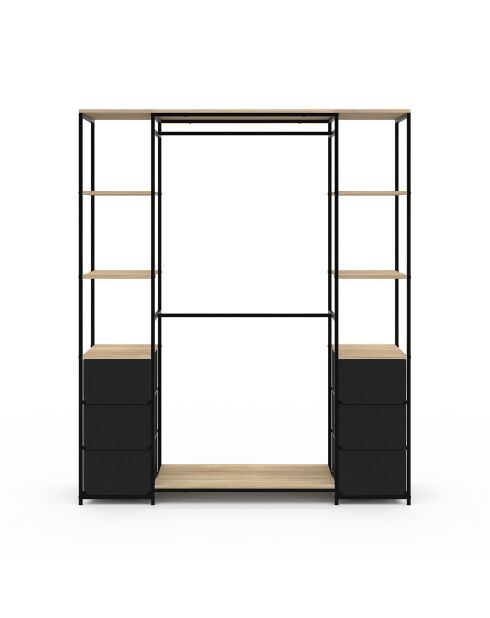 Iris Doppelsäulen-Ankleideraum aus Holz/Schwarz - 140x40x167 cm
