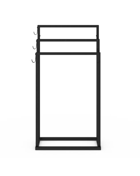 Portatovaglioli in metallo nero a 3 ripiani - 45x21x85 cm