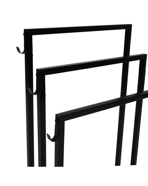 Portatovaglioli in metallo nero a 3 ripiani - 45x21x85 cm