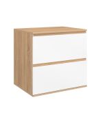 Mobile lavabo sospeso Tom 2 cassetti bianco/legno - 60x45x60 cm