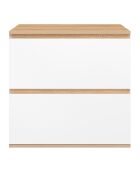 Mobile lavabo sospeso Tom 2 cassetti bianco/legno - 60x45x60 cm