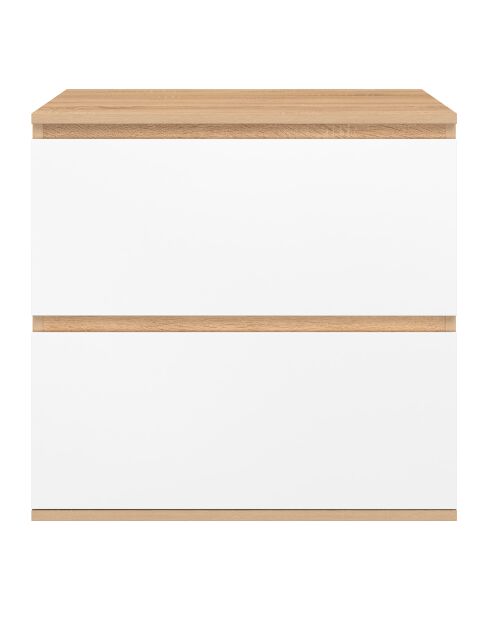 Mobile lavabo sospeso Tom 2 cassetti bianco/legno - 60x45x60 cm