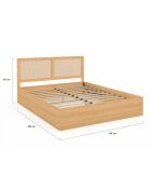 Lit coffre Eve cannage bois - 160x200 cm