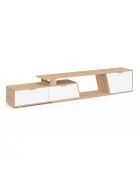 Porta TV allungabile Livona legno/bianco - 270x35x40 cm