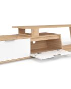 Porta TV allungabile Livona legno/bianco - 270x35x40 cm