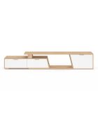 Porta TV allungabile Livona legno/bianco - 270x35x40 cm
