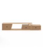 Porta TV allungabile Livona legno/bianco - 270x35x40 cm