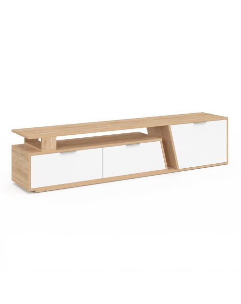 Porta TV allungabile Livona legno/bianco - 270x35x40 cm