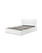 Lit coffre Hanna en PVC blanc avec sommier 160x200 cm