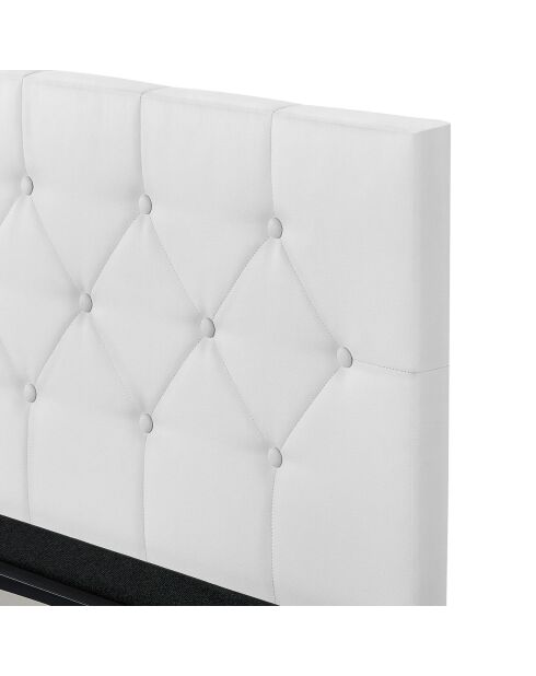 Cama cómoda Hanna de PVC blanco con somier 160x200 cm