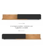 Meuble TV extensible Movena bois/noir - 360x32x35 cm