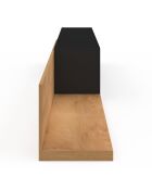 Meuble TV extensible Movena bois/noir - 360x32x35 cm