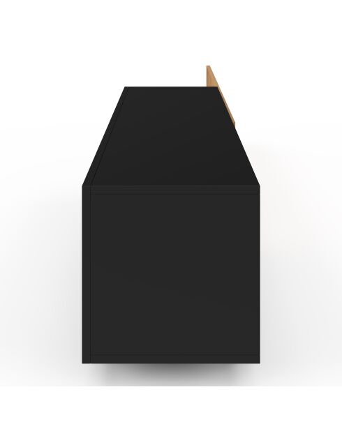 Meuble TV extensible Movena bois/noir - 360x32x35 cm