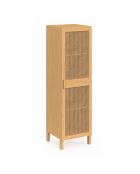 Armoire Eve 1 porte cannage bois - 38x39.5x132 cm