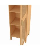 Armoire Eve 1 porte cannage bois - 38x39.5x132 cm