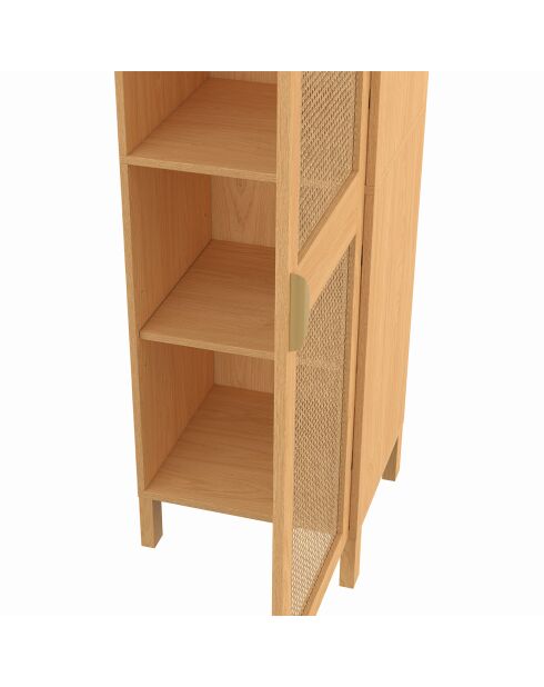 Armoire Eve 1 porte cannage bois - 38x39.5x132 cm