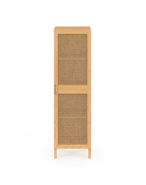 Armoire Eve 1 porte cannage bois - 38x39.5x132 cm