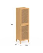 Armoire Eve 1 porte cannage bois - 38x39.5x132 cm