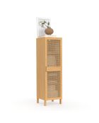 Armoire Eve 1 porte cannage bois - 38x39.5x132 cm