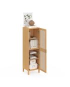 Armoire Eve 1 porte cannage bois - 38x39.5x132 cm