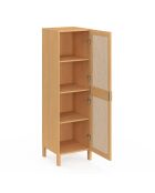 Armoire Eve 1 porte cannage bois - 38x39.5x132 cm