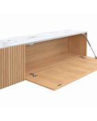 Mueble de TV suspendido Marceau en madera/blanco - 180x30x30 cm
