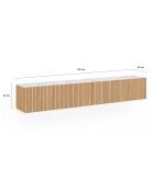 Mueble de TV suspendido Marceau en madera/blanco - 180x30x30 cm