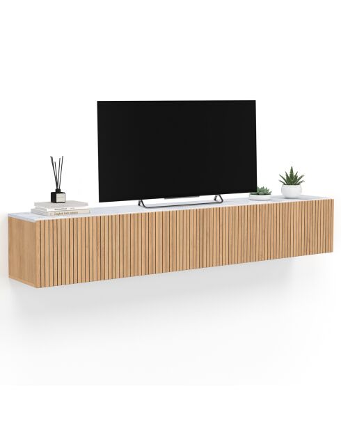 Marceau Hänge-TV-Ständer aus Holz/Weiß - 180x30x30 cm