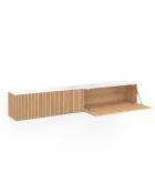 Mueble de TV suspendido Marceau en madera/blanco - 180x30x30 cm
