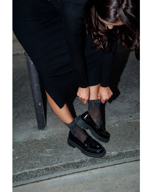 Calzini alla caviglia a rete Petite Lurex neri