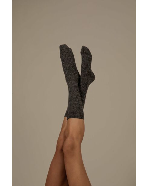 Calcetines de lana de alpaca color antracita