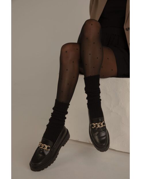 Collant Plumetis neri