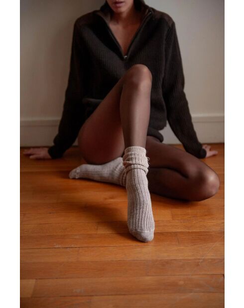 Collant semitrasparenti marroni