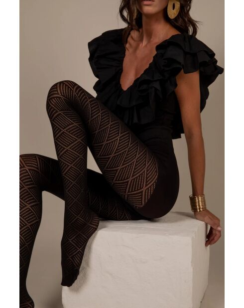 Collant neri in misto fibra riciclata