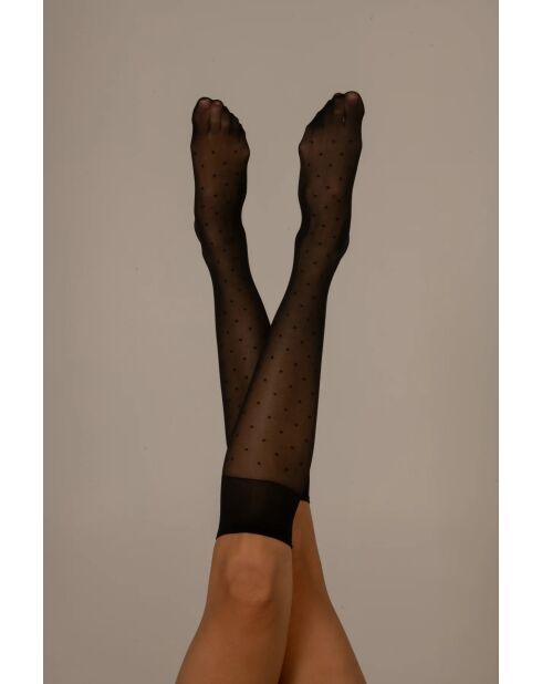 Calze al ginocchio nere in Plumetis