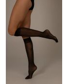 Calze al ginocchio nere in Plumetis