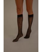 Calze al ginocchio nere a cuore