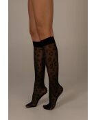 Calzini al ginocchio leopardati neri
