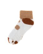calcetines de algodón blanco/marrón