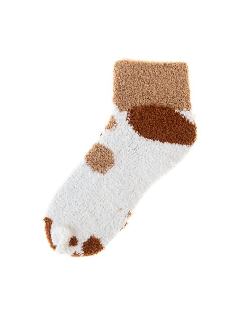 calzini in cotone bianco/marrone