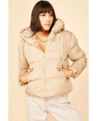 Giacca con cappuccio color cammello