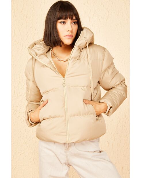 Giacca con cappuccio color cammello